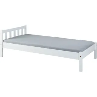 Interlink Bett Einzelbett Vilmar 90 x 200 cm Liegefläche, weiss Massivholz - Weiß