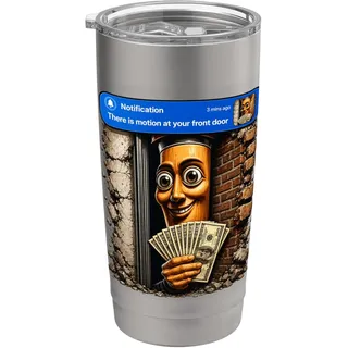 There Is Motion At Your Front Door Lustiges Virales Meme-Design Doppelwandiger Edelstahl-Thermobecher