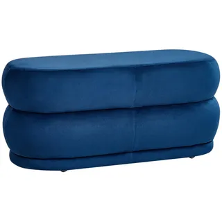 Beliani Bank Marineblau Ellendale , Blau , Textil , Rechteckig , 90x40x41 cm , Esszimmer, Bänke, Sitzbänke
