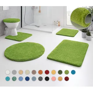 Kleine Wolke Badematte »RELAX« Höhe 30 mm rutschhemmend beschichtet fußbodenheizungsgeeignet Badteppich, Uni Farben, rechteckig, rund & als Set erhältlich, grün