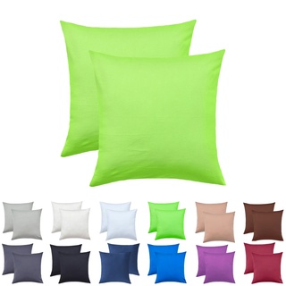 NatureMark 2er Pack Jersey Kissenbezug Kissenhülle Kissenbezüge Seitenschläferkissen Nackenkissen viele Größen und Farben ÖKO-TEX (40 x 40 cm, Apfel grün)