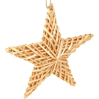 Weihnachtsdeko Rattan Sterne Hängend Rustikal Boho Design, 3 Stück