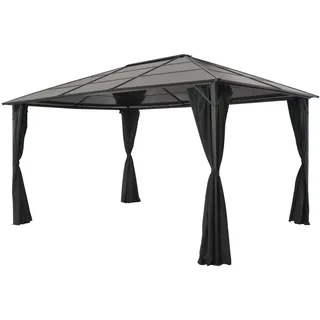 vidaXL Gartenpavillon 4 x 3 m inkl. 4 Seitenteile Schwarz