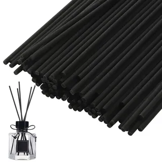 NVTRSD 100 Stück Duftstäbchen, 20 cm x 3 mm Rattan-Stäbchen für Raumduft, Reed Diffuser (Schwarz)