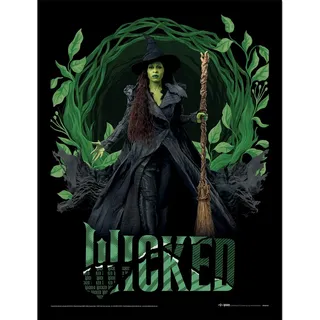 Pyramid International Offizieller Wicked 2 Sammlerdruck – (abgerundeter Elphaba-Rahmen) | hochwertige dekorative Kunst für Theaterliebhaber und Sammler | 30 cm x 40 cm gerahmtes Poster