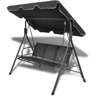 vidaXL Hollywoodschaukel Schwarz 3-Sitzer