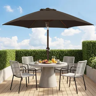 ABCCANOPY Sonnenschirm wasserdicht UV50+ mit Kurbel, Braun 230cm