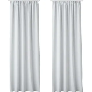 JEMIDI Gardine 2x Blickdichter Vorhang 140x250cm, Kräuselband, Polyester, weiß (2 St) weiß
