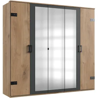 WIMEX Kleiderschrank Stockholm 225 x 210 x 58 cm Beige/Grau