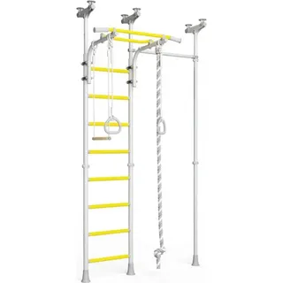 Sprossenwand Kletterwand Kinderzimmer Spielplatz Jupiter 3 - Silber, Gelb