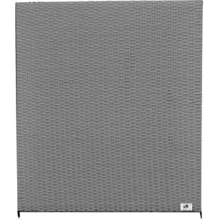 Gartenfreude Zaun, Polyrattan Element Alu Rahmen, wetterfest, zweiseitig geflochten, grau, 80x4x90 cm, 2550-1007-056