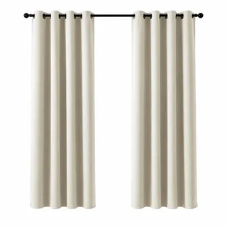 Deconovo Blickdichte Vorhänge Gardinen Verdunkelung mit Ösen Creme | 2er Set, H175 x B140 cm, Thermo Vorhänge, Schlafzimmer Gardinen, Wohnzimmer Vorhang, Blackout Curtains, Sichtschutz