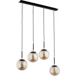 Hängeleuchte, länglich, schwarz, mit 4 Glaskugeln, Modell SEBIA, 4xE14, 10W, Artikelnummer ALF61064, Marke Alfa - Schwarz