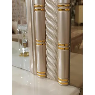 Schlafzimmer Set Bett 2xNachttische Schminktisch mit-Spiegel Luxus neu - Beige