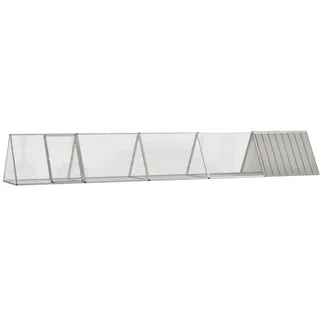 vidaXL Kaninchenkäfig Grau 504,5x80,5x71 cm Verzinkter Stahl - Grau