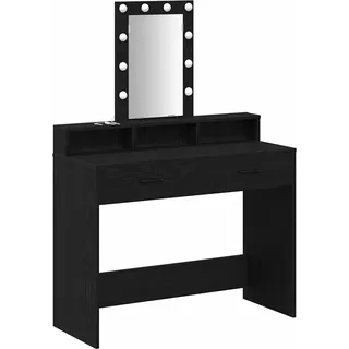 vidaXL Schminktisch Schwarz 100 x 41 x 140 cm Holzwerkstoff - Schwarz