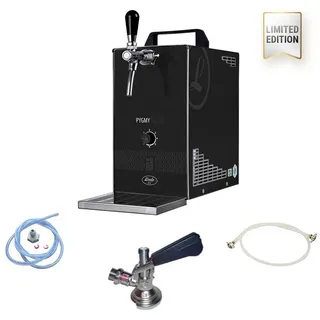 ich-zapfe Komplett Set - Zapfanlage, Bierzapfanlage PYGMY 25/K LIMITED EDITION mit Membranpumpe, 1-leitig Trockenkühlgerät aus Edelstahl, 35 Liter/h, Green Line, Flach