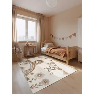 Villeroy & Boch "Roar like a Lion Summer Party Teppich", rechteckig 9 mm Höhe Spielteppich weich, Kinderzimmer, Boho Kids Spielunterlage, Tieremotiv,