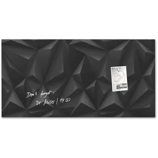 SIGEL GL261 Premium Glas-Magnettafel 91x46 cm Motiv Black-Diamant hochglänzend, SGS geprüft, einfache Montage, incl. 3 starke Magnete, Artverum