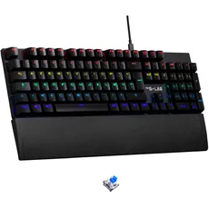 G-Lab Keyz Carbon EX spanische mechanische Tastatur QWERTY mit blauen Schaltern. Gaming-Tastatur, hohe Reaktivität, 16 Hintergrundbeleuchtungsmodi, schnelle Reaktion, totales Anti-Ghosting, PC, PS4,