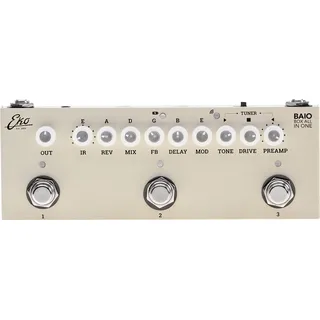 Eko GUITARS – BAIO Multieffekt-Pedal für Gitarre mit integrierten IRs, 9 integrierte Vorverstärker-Typen, 8 Impulse Responses, Effekte inklusive