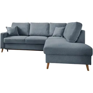 P & B Ecksofa, Blau Struktur