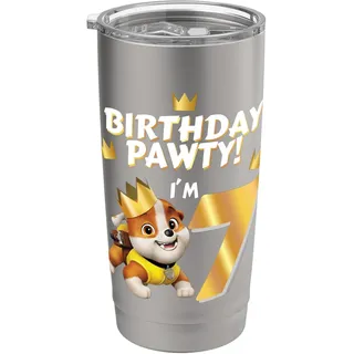 Offizielles Paw Patrol Rubble Birthday Pawty I'm 7 Party Doppelwandiger Edelstahl-Thermobecher