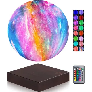 VGAzer Magnetische Levitation Mond Lampe Globus Nachtlicht Schwebende 3D Mond LED Buntes Licht für Haus Dekoration Tischlampe