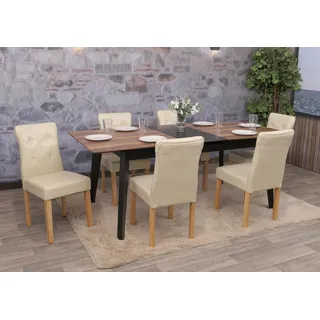 MCW Esszimmerstuhl E58 Kunstleder Beige 6er-Set