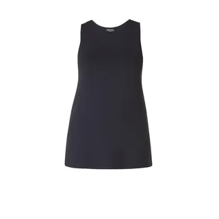 Base Level Curvy Trägertop Hüftbedeckender Schnitt mit Schlitzen am Saum, blau