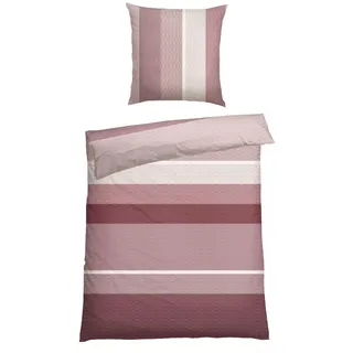SCHIESSER Endy Stripes Gestreift Lila 135 x 200 cm + 80 x 80 cm