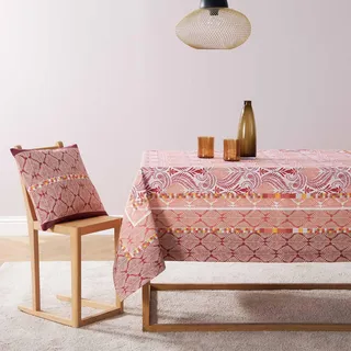 Bassetti Nairobi Tischdecke aus 100% Baumwolle, Panama-Gewebe in der Farbe Rot R1, Maße: 150x250 cm - 9332391