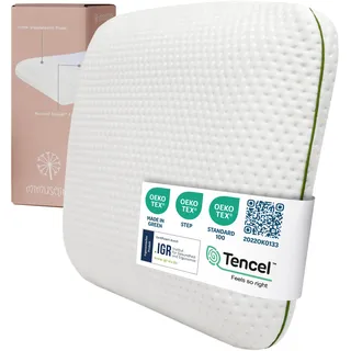 MIMUSELINA Kopfkissen 60x40x6 für Kinder ab 2 Jahren – Weiches und Atmungsaktives Kinderkissen für sicheren Schlaf – 100% Natürliches Memory Foam Oeko-TEX – Tencel Hypoallergene Hülle