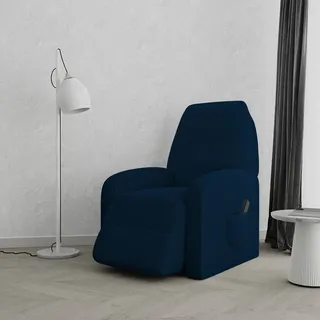 Italian Bed Linen Zurückklappbare sesselabdeckung “Leslie”, Dunkelblau, Standardgröße