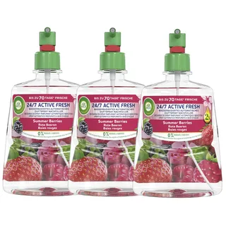 Air Wick Active Fresh Wasserbasiertes Automatisches Duftspray Nachfüller Summer Berries Rote Beeren 3 x 228ml