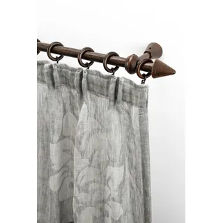 GARESA Gardinenstange »Evi« 1 läufig-läufig Wunschmaßlänge Vorhanggarnitur Holz, verlängerbar, Wandmont.,mit Ringe/2 Lauf Gleiter, braun