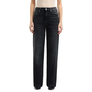 7 For All Mankind Women's Stovepipe Straight Bottomline Jeans, Black, 30