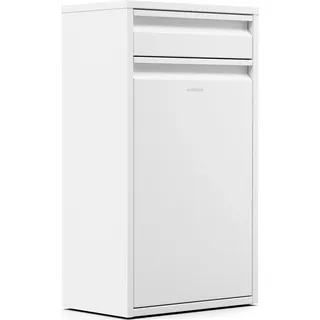 Klarstein Single-Compartment Mülleimer 50L - Edelstahl Abfalleimer Küche Mit Schublade, Wandmontage & Geruchsverschluss, Inkl. Befestigungsmaterial, Weiß - Weiß