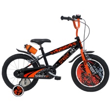 Street Art Jungen kinderfahrrad16 Zoll fahrrad16zoll, schwarz und orange, 16