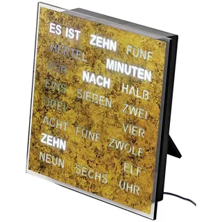 AMS - 1240 - Wand- Tischuhr - Quarz - Wortuhr - 20x20cm