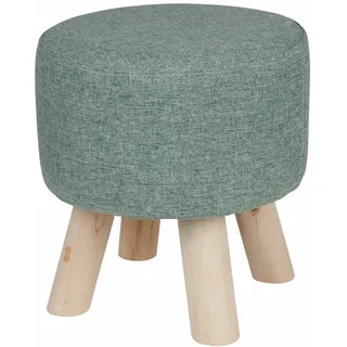 Deko-Hocker Grün mit 4 Holzbeinen 28x30cm Sitzhocker Holzhocker Blumenhocker