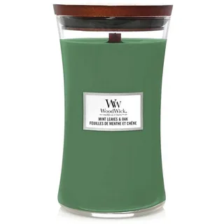 Woodwick Mint Leaves & Oak Duftkerze mit Holzdocht 609,5 g