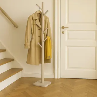Freistehende Garderobe aus Holz mit 8 Haken