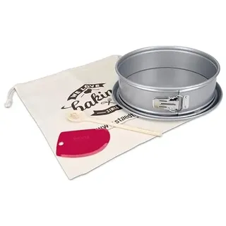 Städter We-Love-Baking SET 4-teilig Springform mit Flachboden Jubiläumsset zum Backen aus Metall Antihaft in der Farbe Silber, Länge: Ø 26,0 x 7,0 cm, 661950
