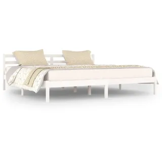 vidaXL Massivholzbett  200 x 200 cm weiß