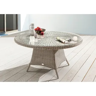 Destiny LUNA Tisch Gartentisch Ø 100 x 75 cm Weiß/Grau