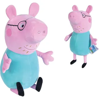 Simba Peppa Pig Plüsch Papa Wutz 37 cm Rosa/Türkis