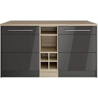 kochstation Unterschrank Kücheninsel KS-Wien 153 x 100 x 85 cm Grau