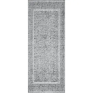 Barbara Becker Fußmatte Square, Schmutzfangmatte waschbar, für Eingangsbereich Wohnungstür, Fußabstreifer, Türmatte, Silber, 67 x 170 cm