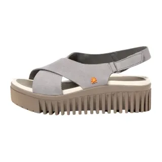 Art für Damen. 115743150003_0B0 Ledersandalen 1574 Brighton blau (40), 3 bis 5 cm, Klettverschluss, Lässig